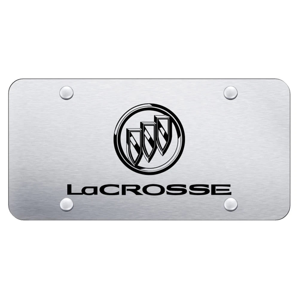 Name & Logo on Brushed Stainless Steel License Plate for Buick LaCrosse