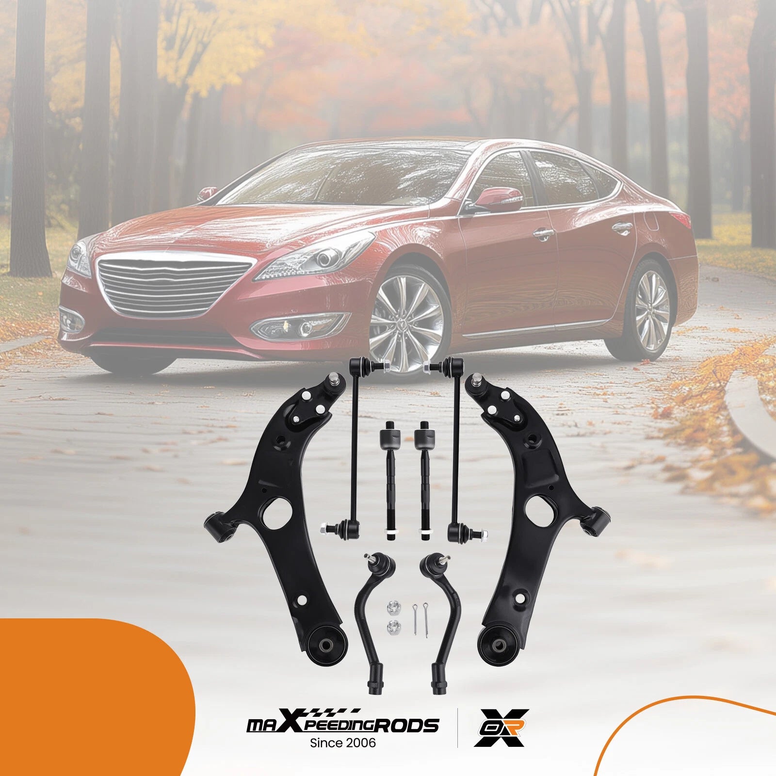 Front Lower Control Arms & Tie Rods & Sway Bar Links for Kia Cadenza (2014–2016)