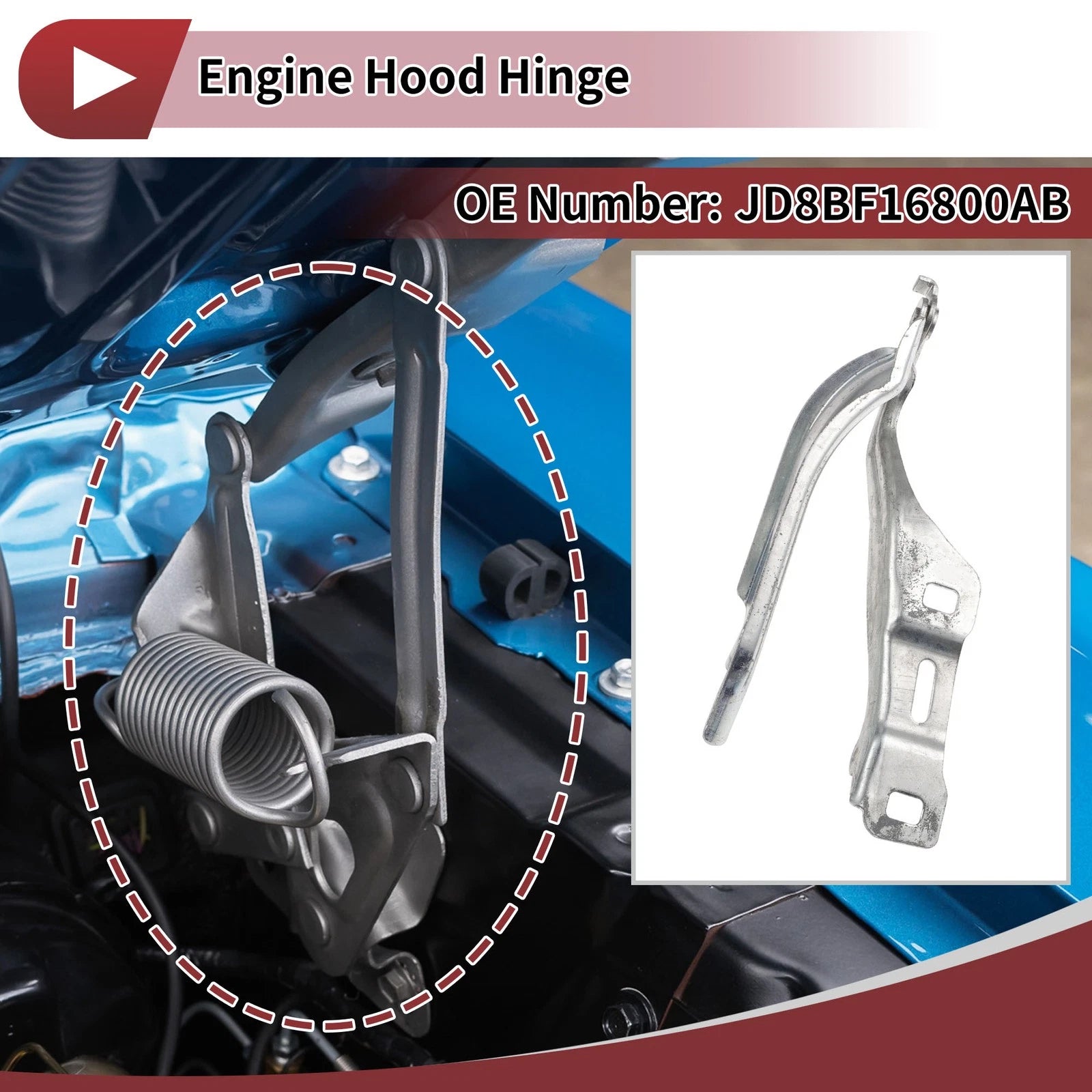 Hood Hinge for Ford Escort (2019) Right Side Engine Cover 1 pcs