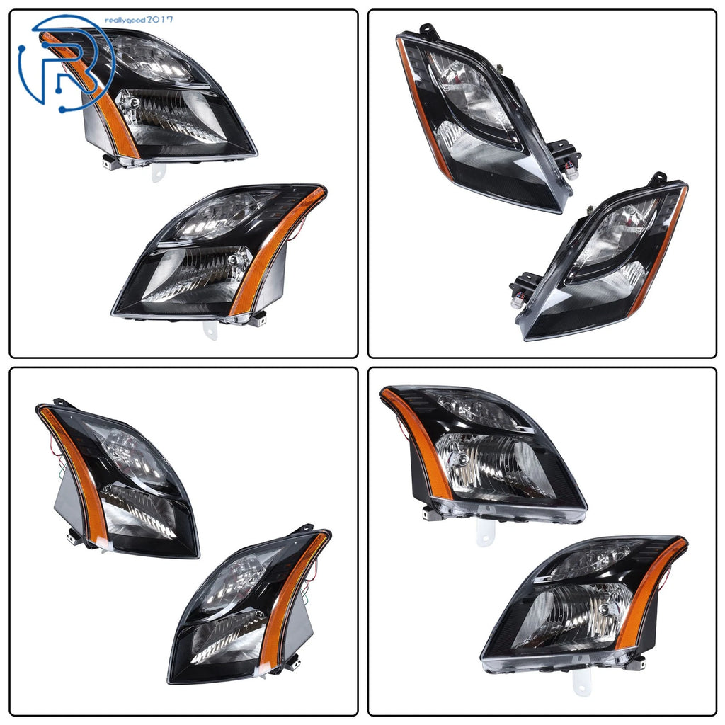 Halogen Headlight Set for Nissan Sentra (2010–2012) Black Clear Left+Right