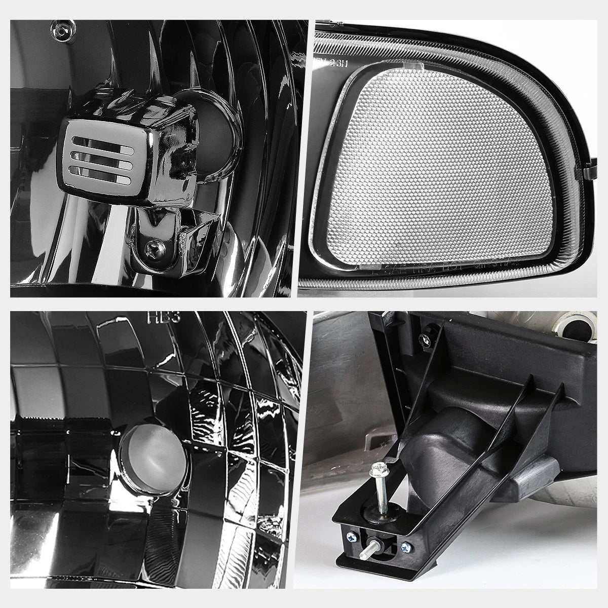 Upper Black Housing Headlight & Clear Side Corner Lamp for GMC Sierra/Yukon (1999–2007)