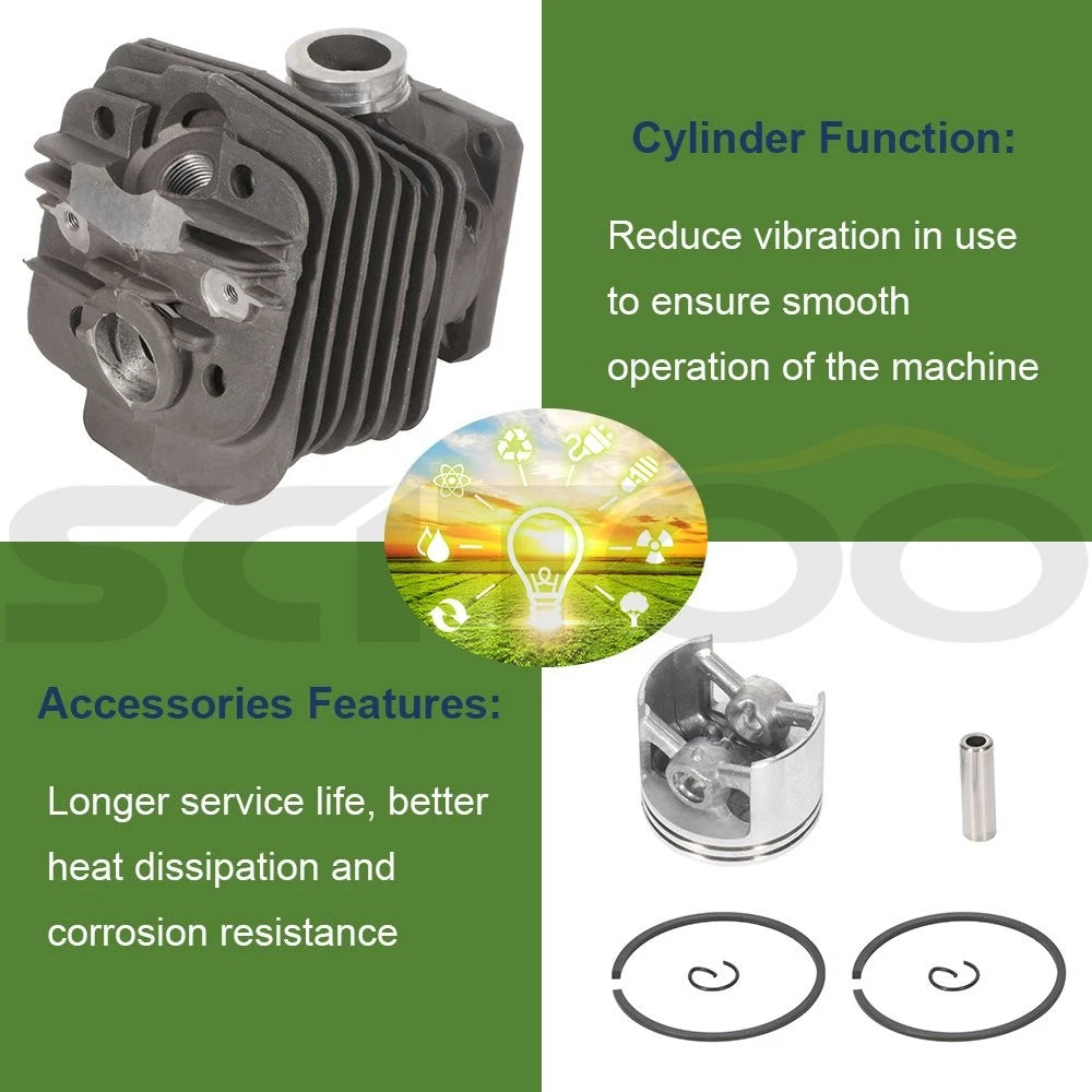 48mm Cylinder Piston Kit & Rings for Stihl MS340 MS360 (034 036)