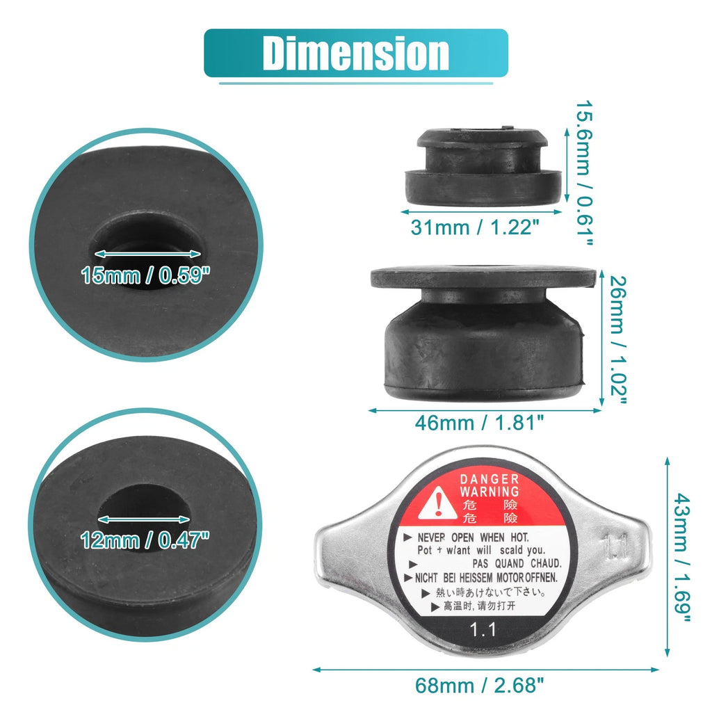 Set of 2 Radiator Mount Insulators for Honda Accord (No. 74172SM4970/74173SJ4000)