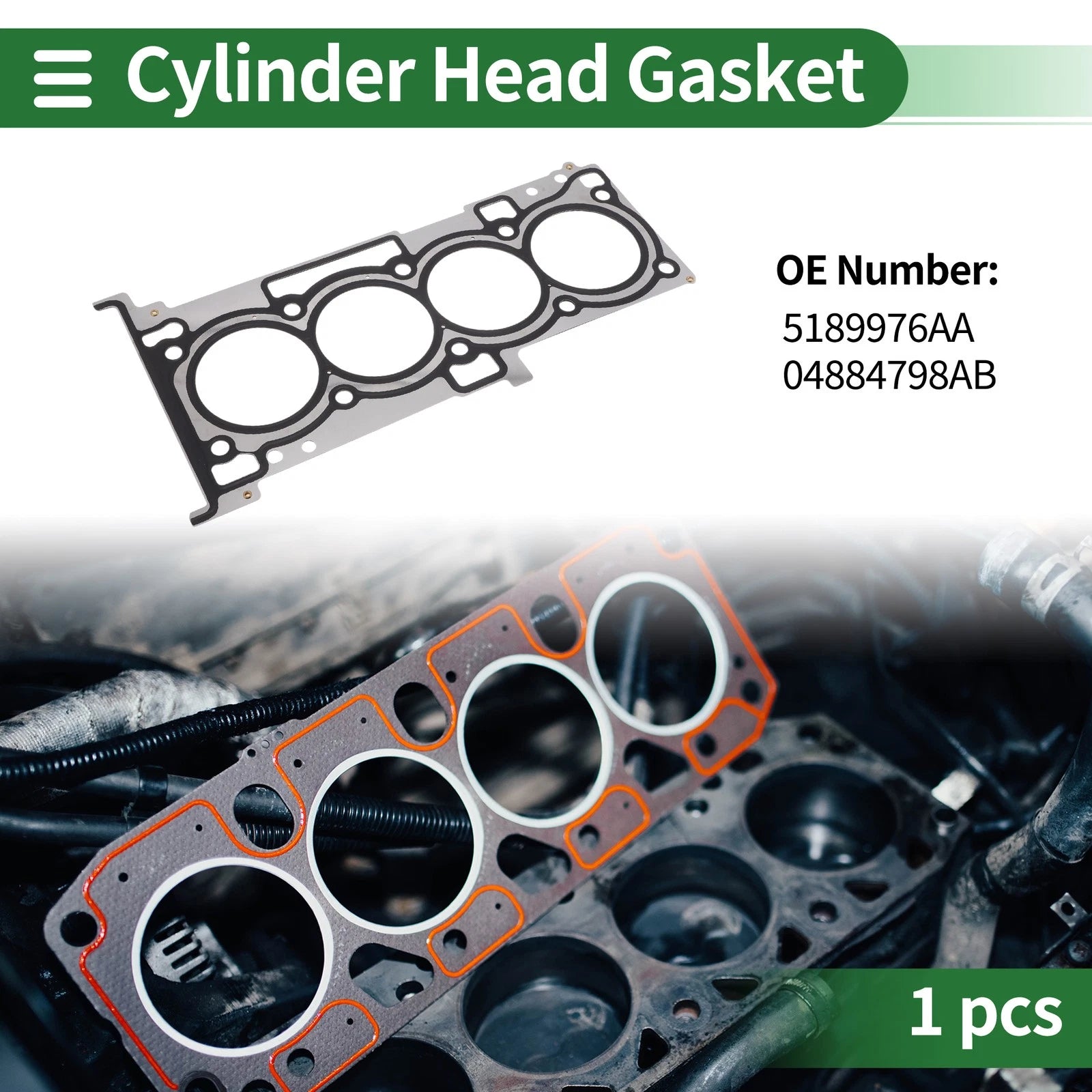Cylinder Head Gasket No. 5189976AA/04884798AB for Dodge Compass (2007–2014)