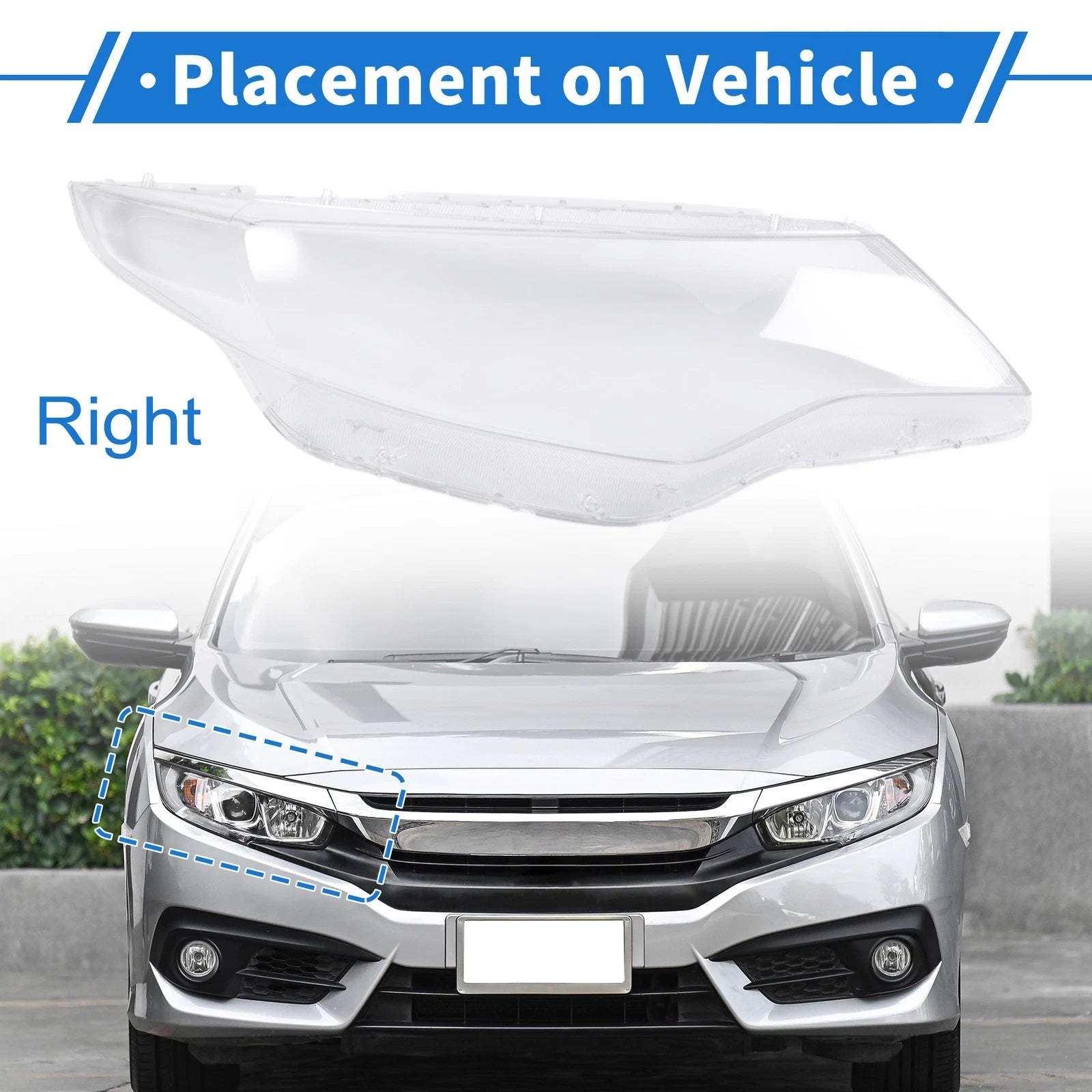Headlight Lens Cover for Kia Optima (2016–2018) PC Clear