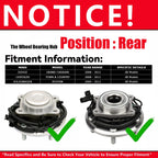 2X Rear Wheel Bearing Hub for Chrysler Town & Country, Dodge Grand Caravan (2008–2011)