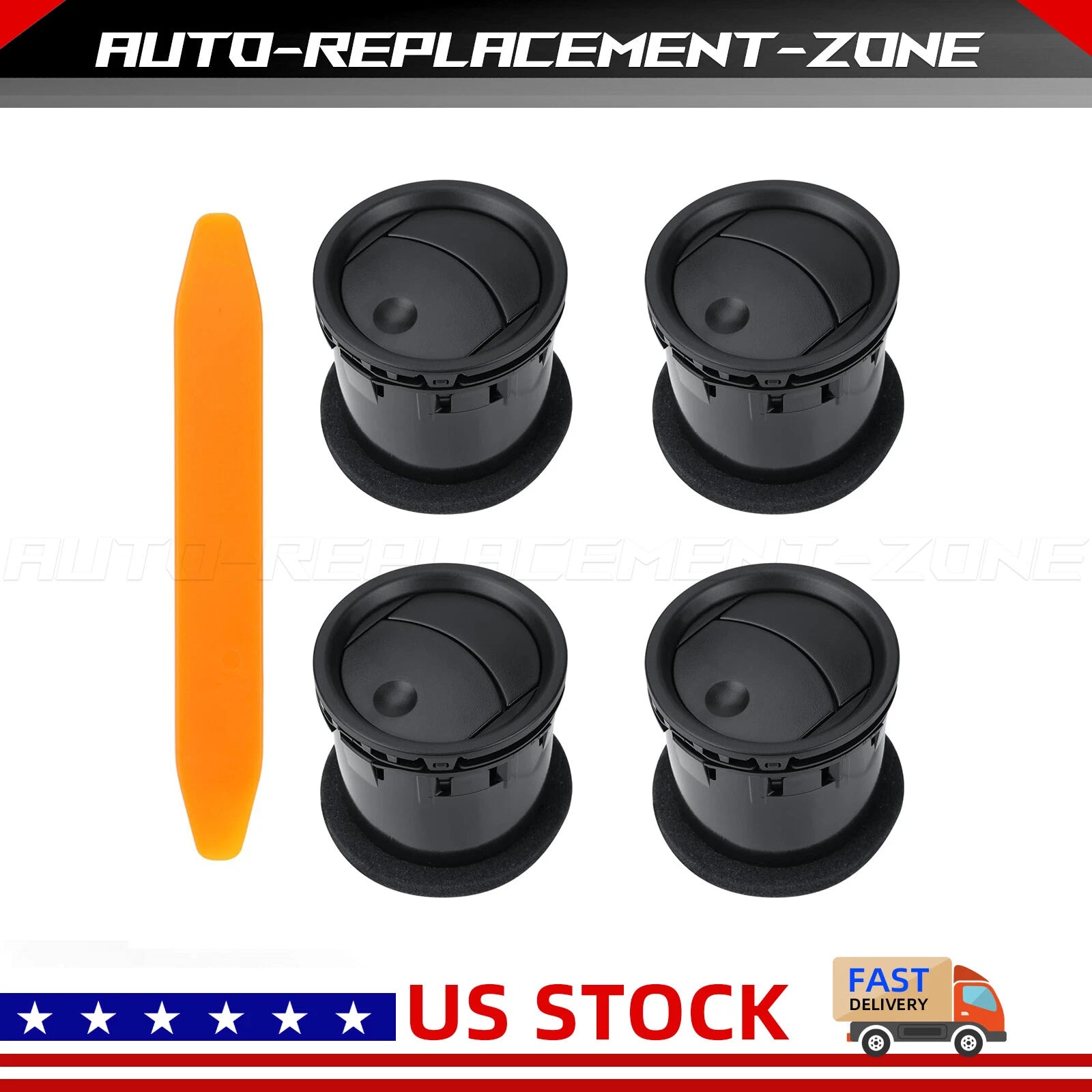 Set of 4 Black AC Heater Air Vents for Ford F150 (2004–2008)