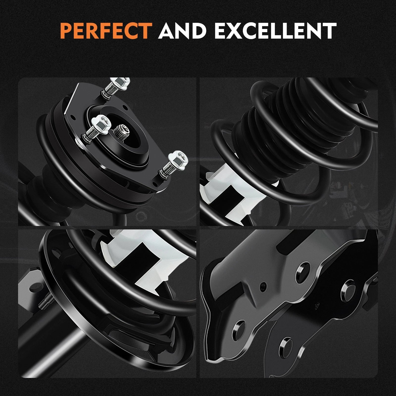 Set of 4 Complete Strut Springs & Shocks for Ford Fiesta (2010–2013)