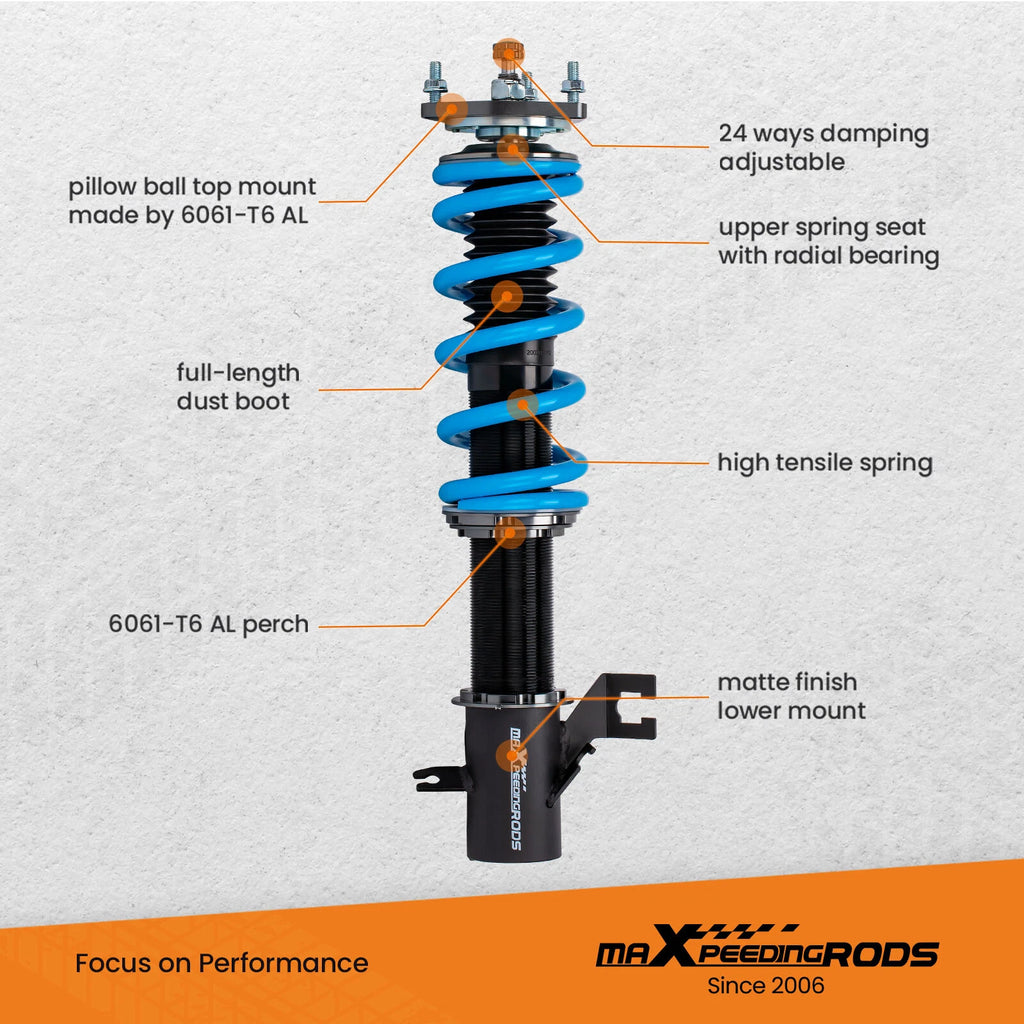 MaXpeedingrods T6 Coilovers 24-Way Damper Lowering Kit for Nissan Sentra (2000–2006)