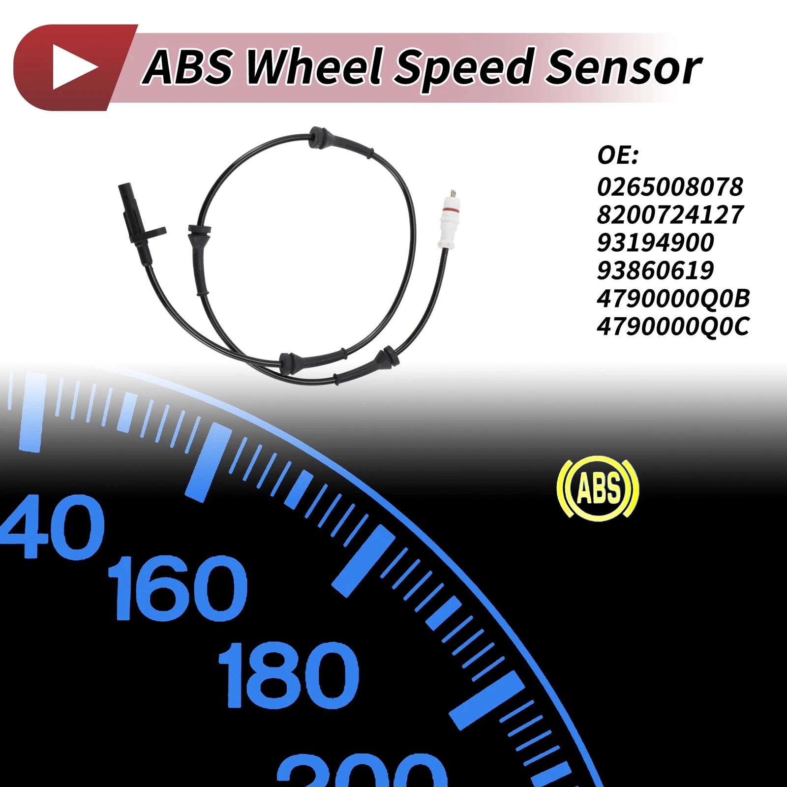 ABS Wheel Speed Sensor for Nissan Primastar (2001–2014) No. 0265008078, 8200724127