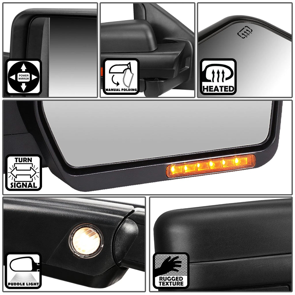 Power+Heat+LED Signal Light Right Side Mirror for Ford F150 (2004–2014)