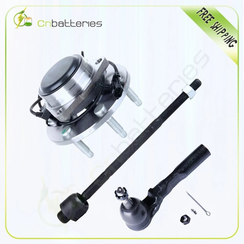 3PC Front Wheel Hub & Bearing Tie Rod for GMC Sierra Silverado 1500 (2007–2018)