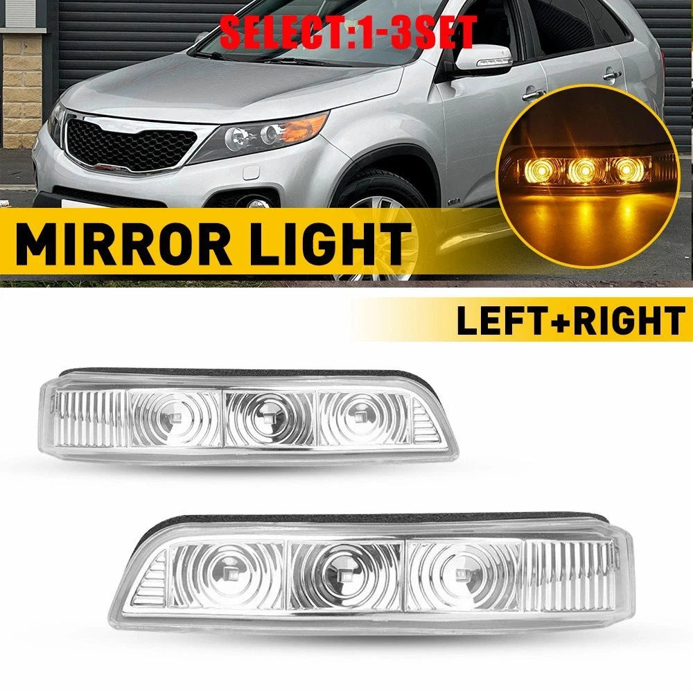 Set of 2 Amber LED Side Mirror Turn Signal Lights for Kia Sorento (2011–2015)