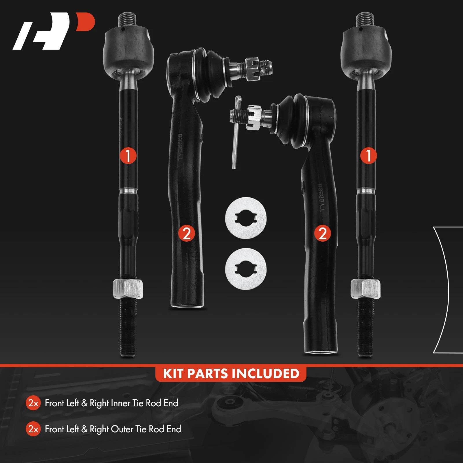 Outer & Inner Tie Rod Set for Toyota Echo (2000–2005)
