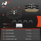 Set of 8 Ceramic Brake Pads for Ford Thunderbird Lincoln Jaguar