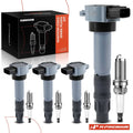 Set of 4 Ignition Coils & Iridium Spark Plugs for Mitsubishi Outlander Lancer 