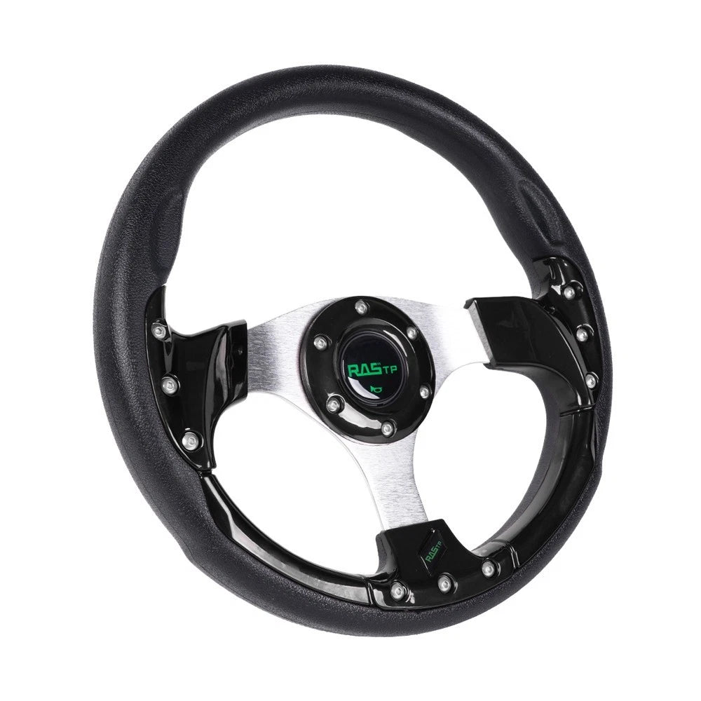 13" Black Marine Boat Steering Wheel with 3/4" Tapered Keyway Adapter