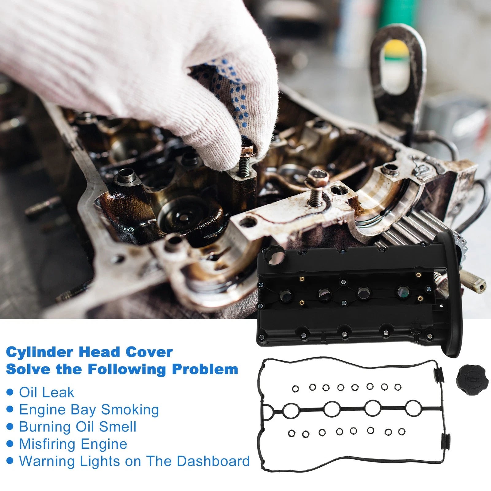 Front Engine Valve Cover w/ Gasket No. 25192208 for Chevrolet Aveo (2003–2013)