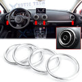 Interior Silver Air Vent Outlet Ring Cover Trim for Audi A3 (2013–2019)