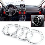 Interior Silver Air Vent Outlet Ring Cover Trim for Audi A3 (2013–2019)