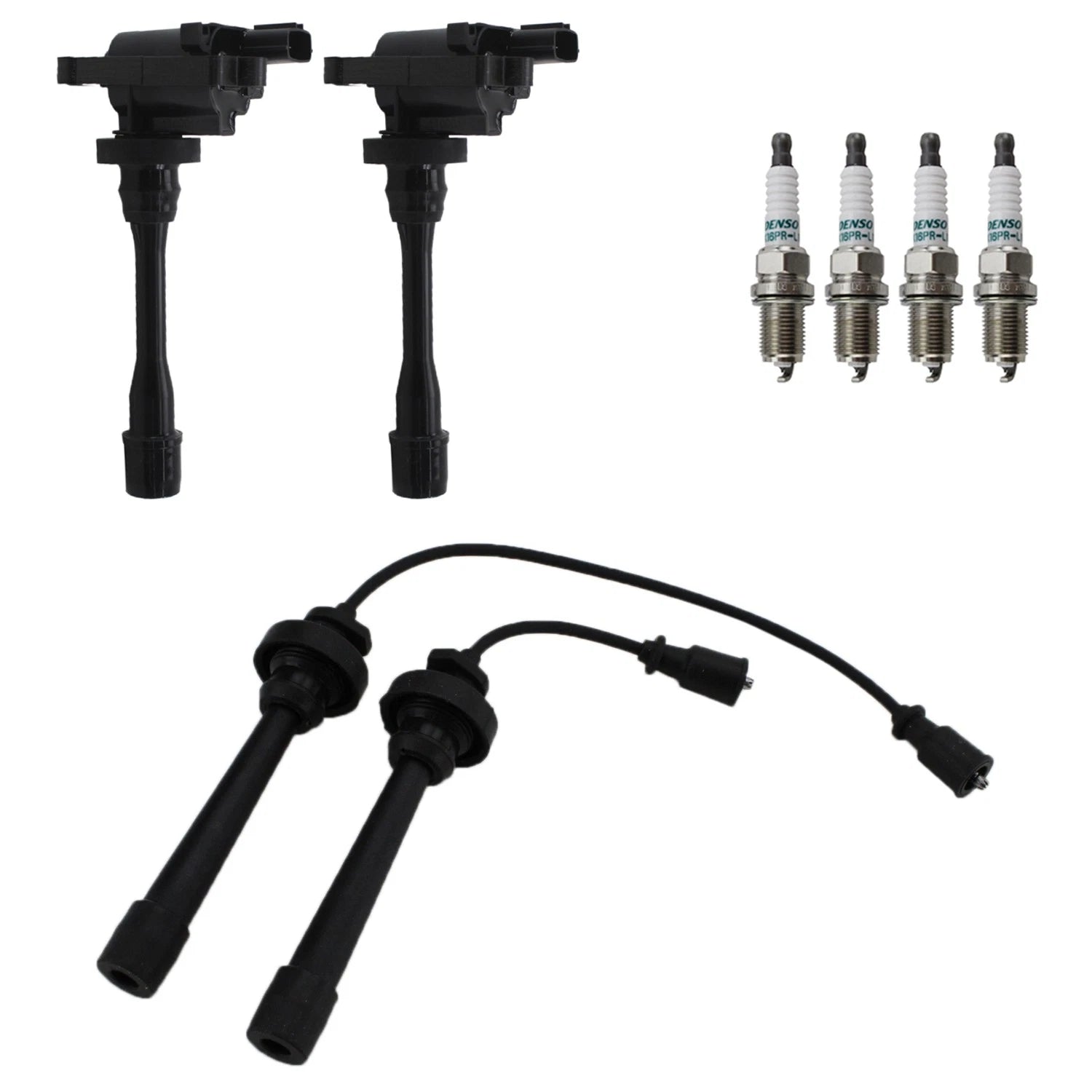 Set of 2 Ignition Coils & 4 Iridium Spark Plugs for Mitsubishi Mirage