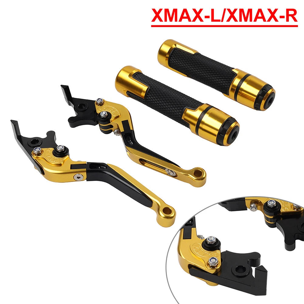 Set of 2 Gold Extendable Brake Clutch Levers for Yamaha XMAX300/400 (2017–2023)