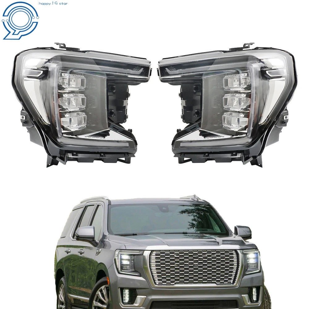 2X LED Headlamp Assembly for GMC Yukon SLE/SLT (2021–2023) Clear Lens