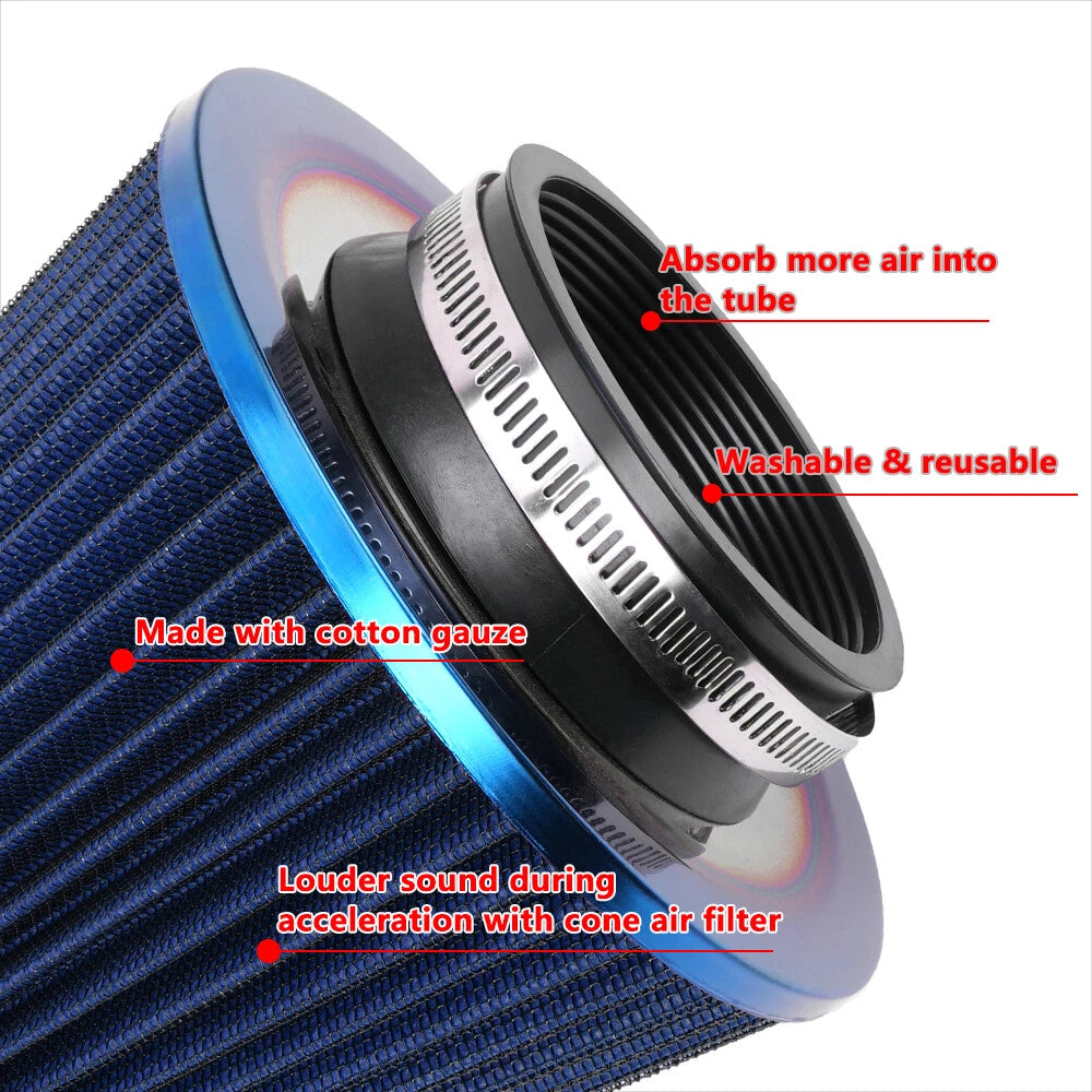 3" Reusable Air Filter for High Flow Cold Air Intake