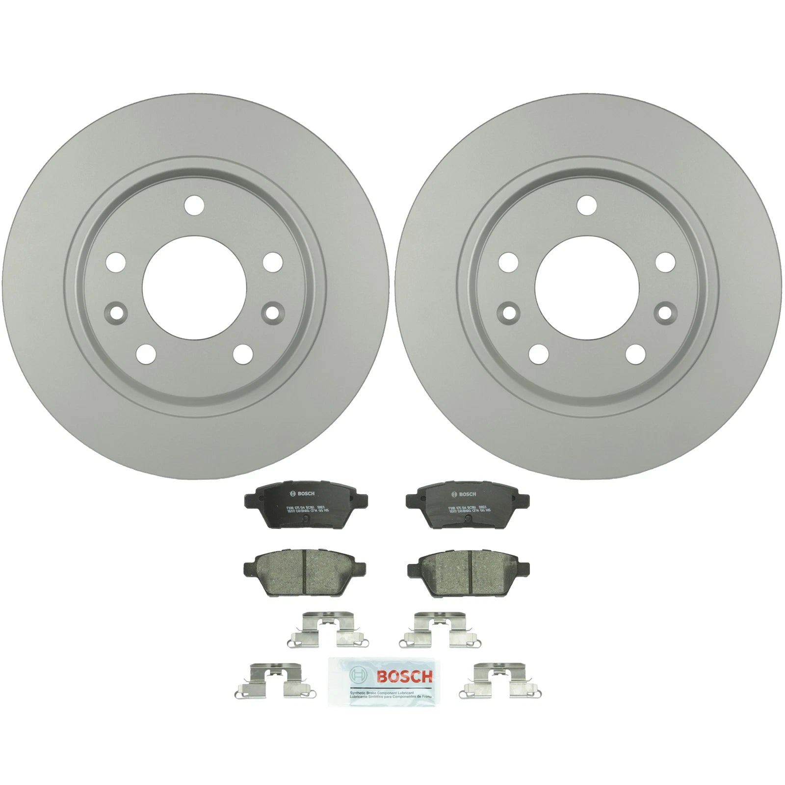Set of 2 Bosch Rear Vent Rotors & Ceramic Disc Brake Pads for Fusion MKZ Milan (2006–2012)