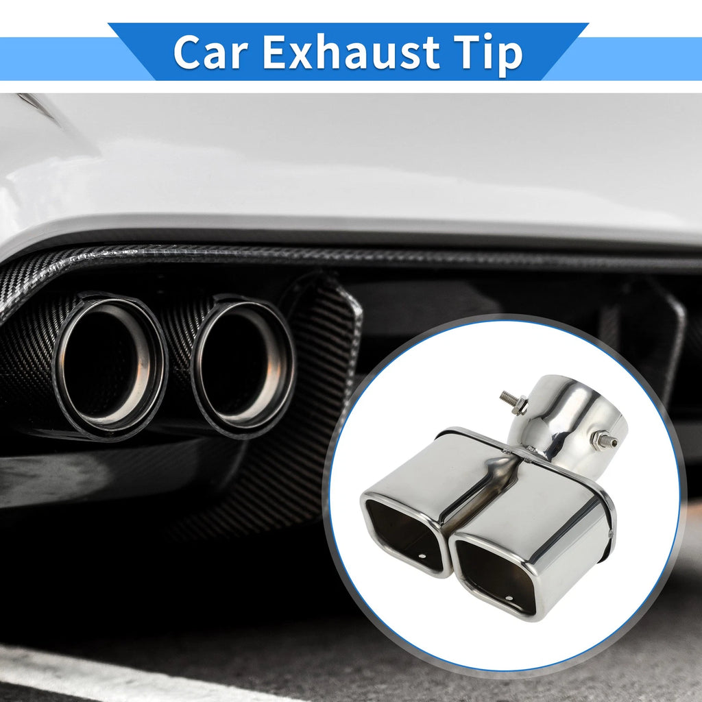 Dual Exhaust Tip for Toyota Prado GDJ/TRJ150 (2018–2023) - Silver Tone