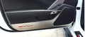 Brushed Stainless Door Guards w/Vinyl "Grand Sport" Logo for 2014-19 Corvette GS