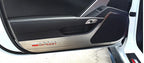 Brushed Stainless Door Guards w/Vinyl "Grand Sport" Logo for 2014-19 Corvette GS