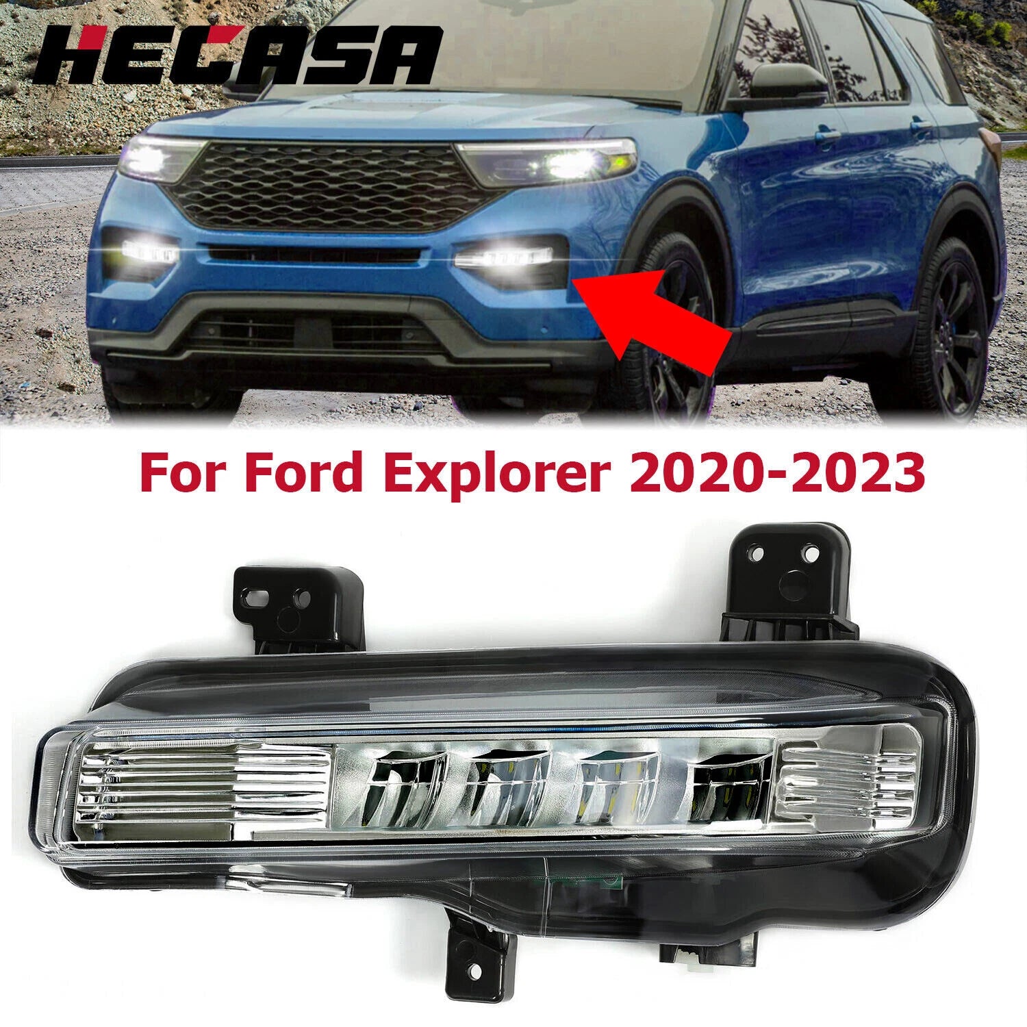 Left Driver Side LED Fog Light for Ford Explorer (2020–2023)