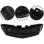 Set of 2 Front Upper Grille Replacements for Cadillac XTS (2018-2019) Black Chrome Mesh
