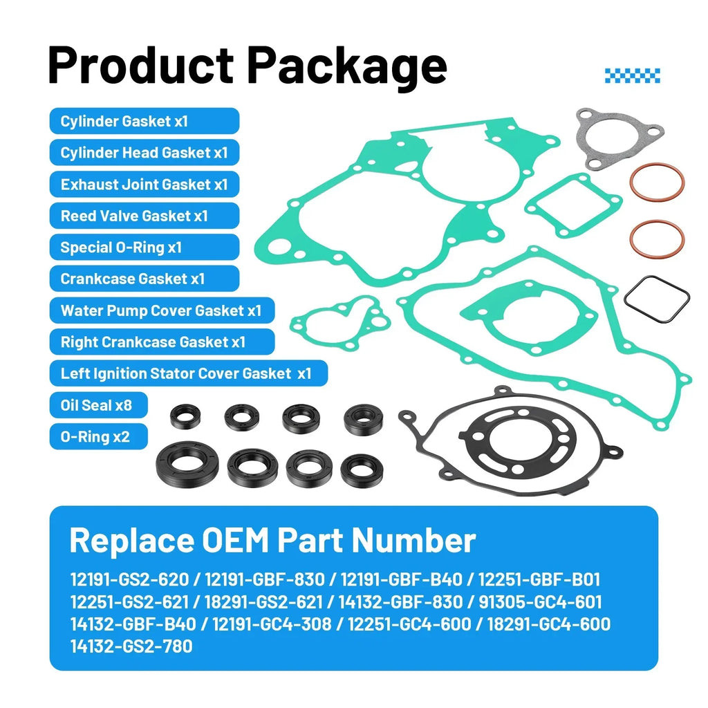 Engine Top Bottom End Gasket W/ Oil Seal for Honda CR85R CR85RB (2003-2007)