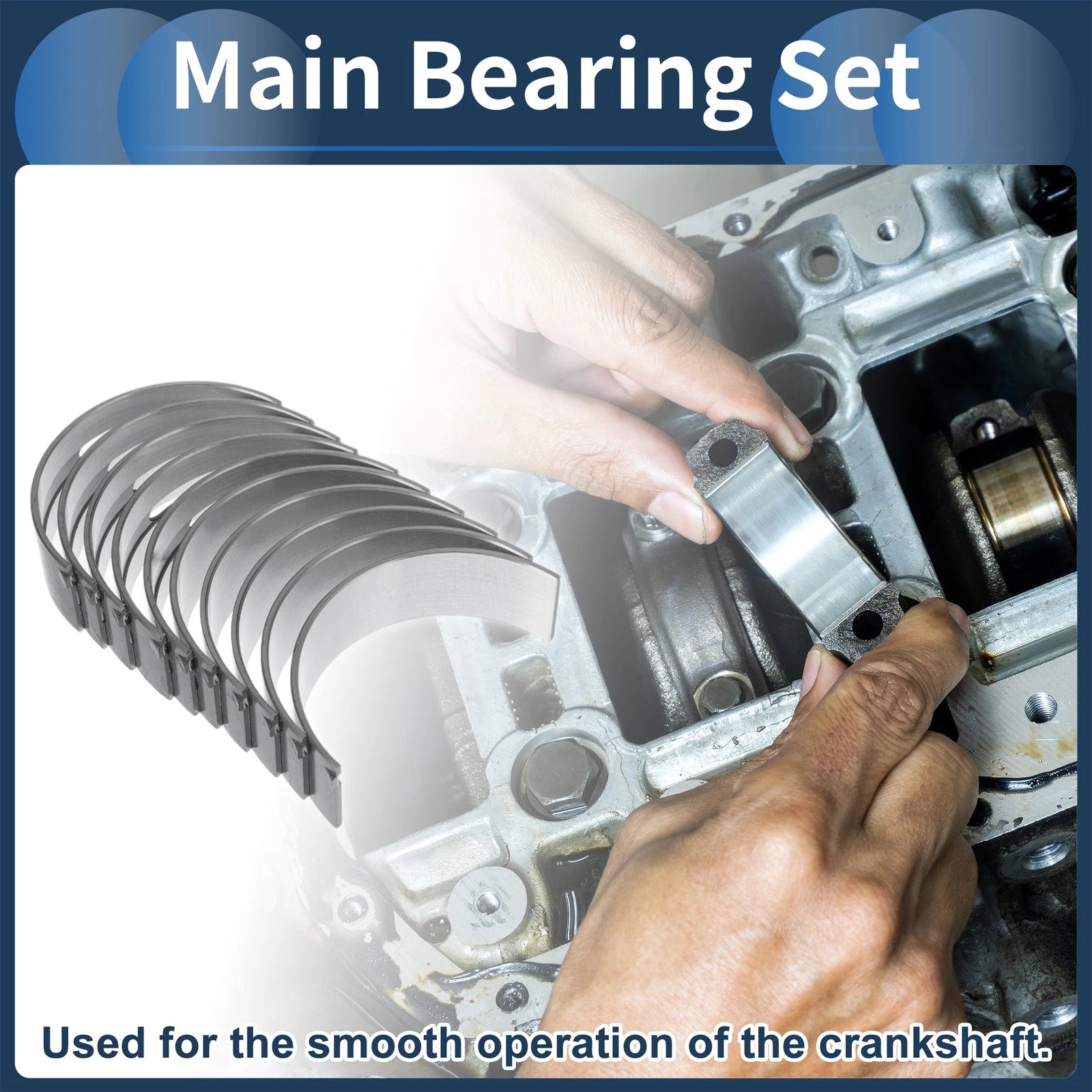 Main Bearing Set No.ME999384 for Mitsubishi Canter (1982–1986) 10 Pcs