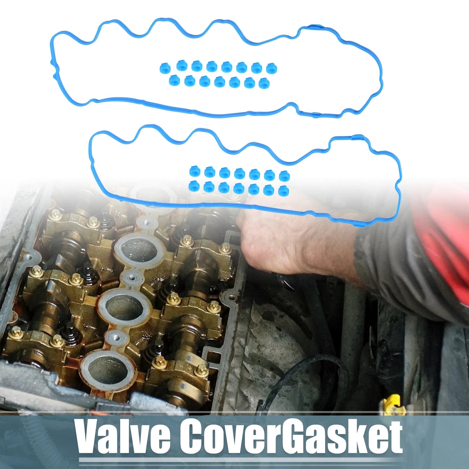 Set of 1 Valve Cover Gasket for Ford F-250 Super Duty (2005) VS50664R Rubber Blue