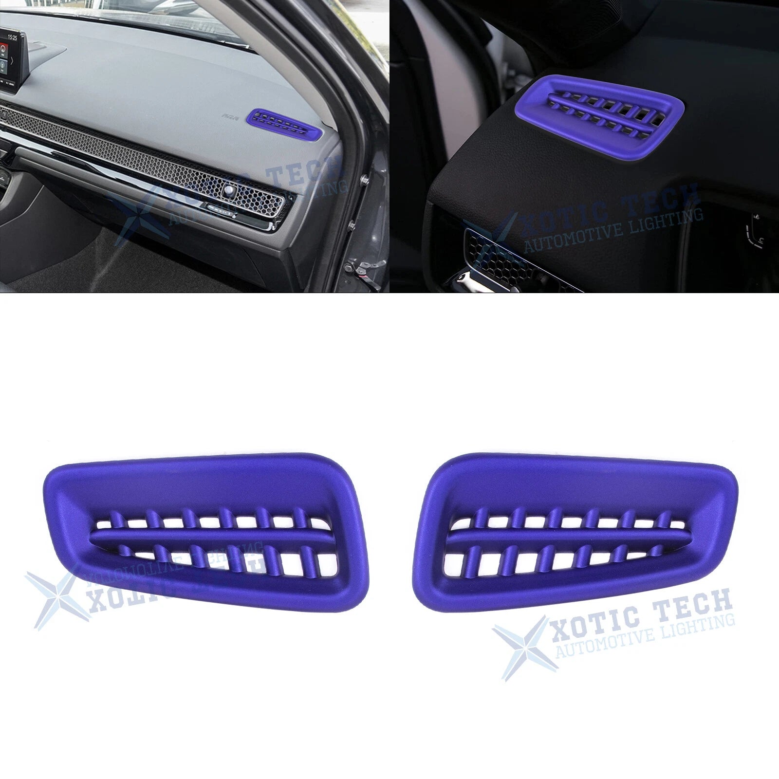 2Pcs Blue Side Air Vent Outlet Overlay Trim for Honda Civic (2022–2025)