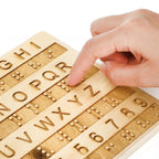 Natural Wood Tactile Alphabet Board for Blind Education (2023)