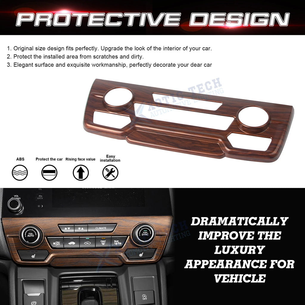 Peach Wood Grain Center Climate Control CD Panel Cover for Honda CR-V (2017-2022)