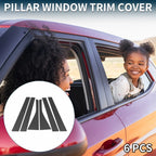 6 Pcs Door Pillar Window Trim for Honda Fit (2007–2008) Carbon Fiber