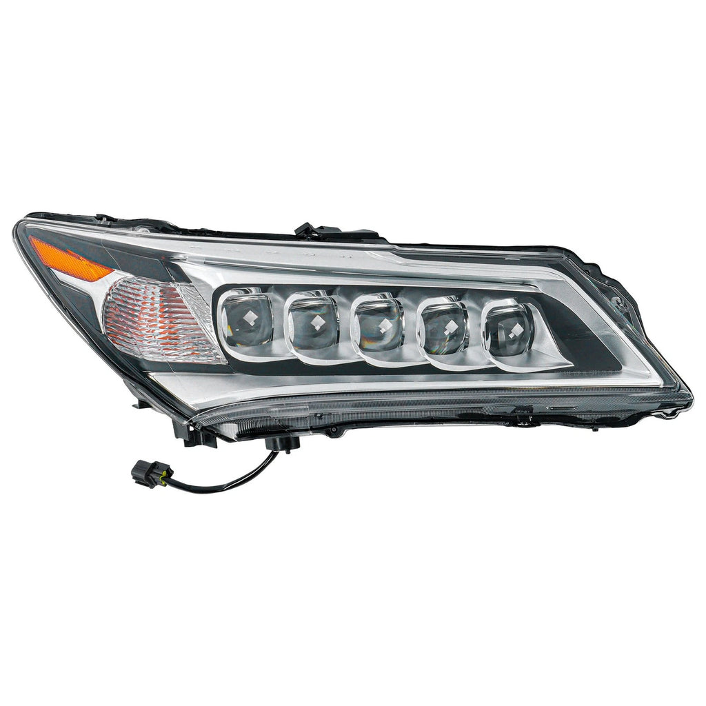 Headlight Assembly for Acura MDX (2014–2016) Passenger Right Side LED Black Clear