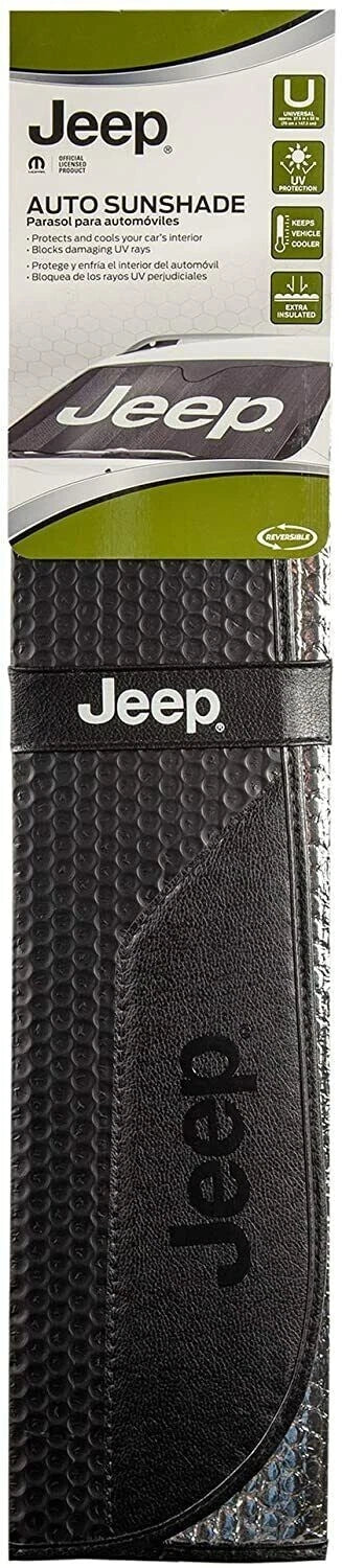 Jeep Logo Matte Black Windshield Sunshade for Jeep (2010–2023)