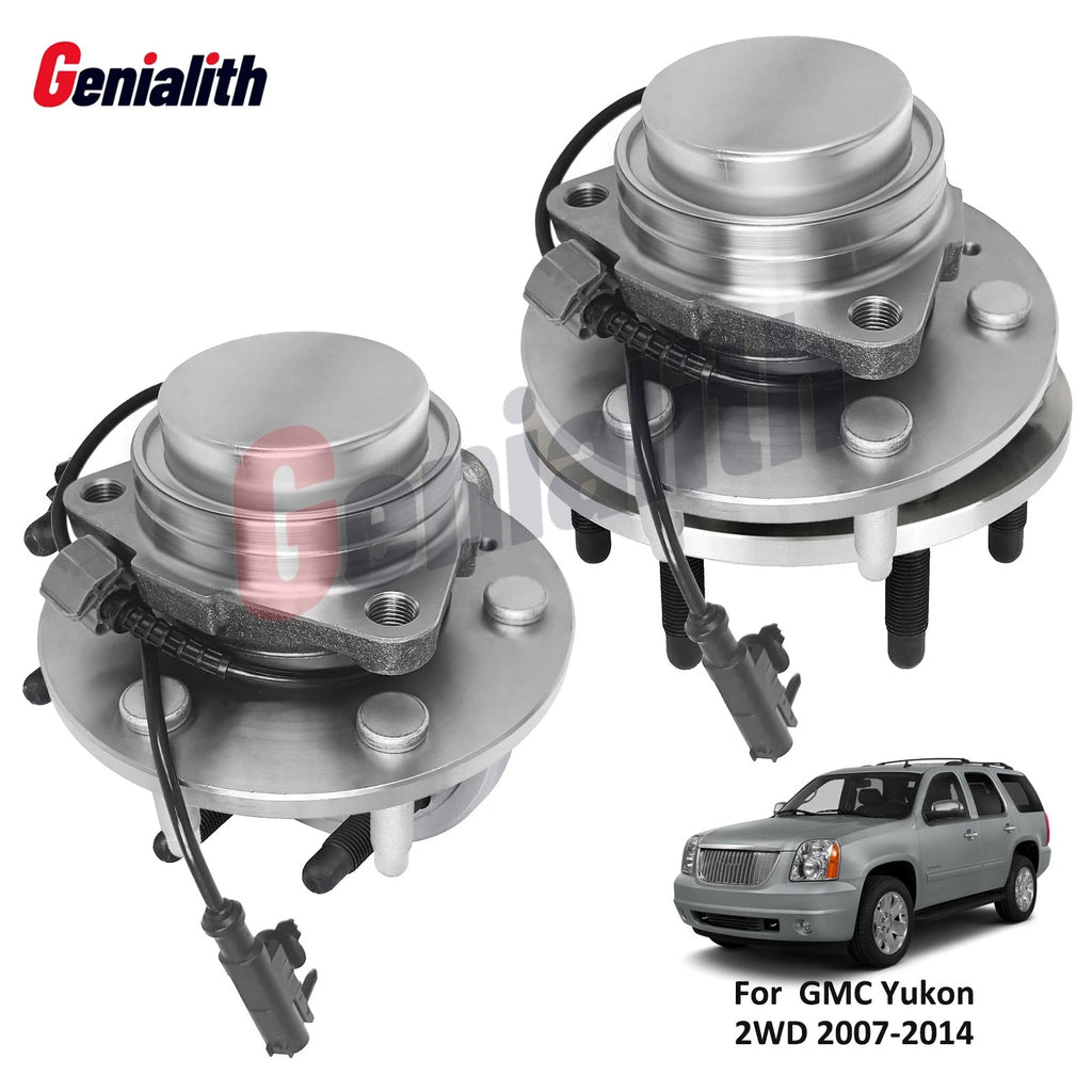 Pair Front Wheel Bearings and Hubs for GMC Yukon (2007–2014) 2WD