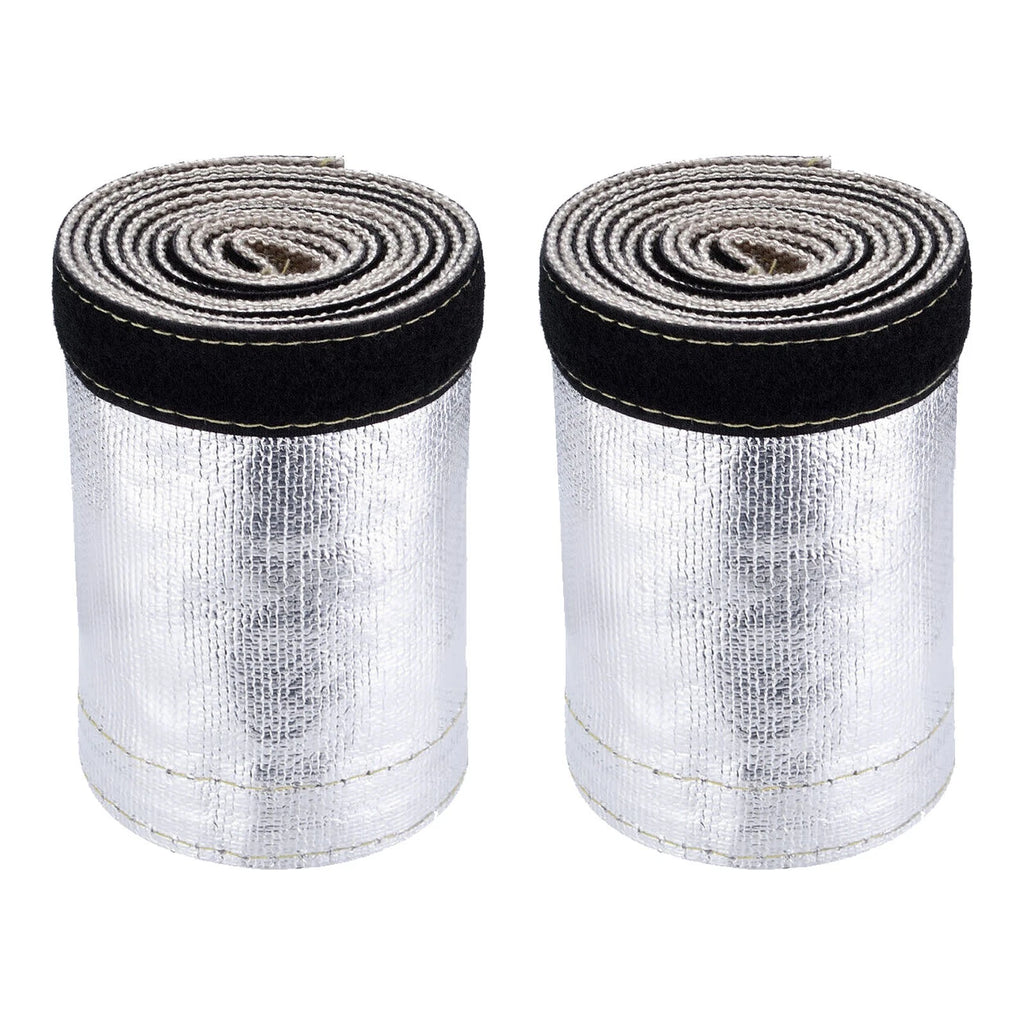 Metallic Heat Shield Sleeve for Wire Hose Cover Wrap Loom Tube (2-Pack)