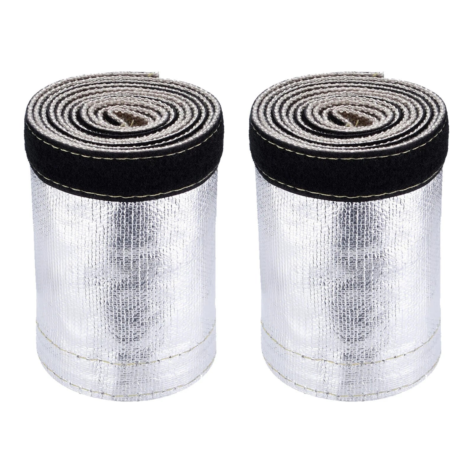 Metallic Heat Shield Sleeve for Wire Hose Cover Wrap Loom Tube (2-Pack)