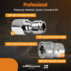 3/8" NPT Female Quick Connect Adapter for Pressure Washer Pump Stainless (–)