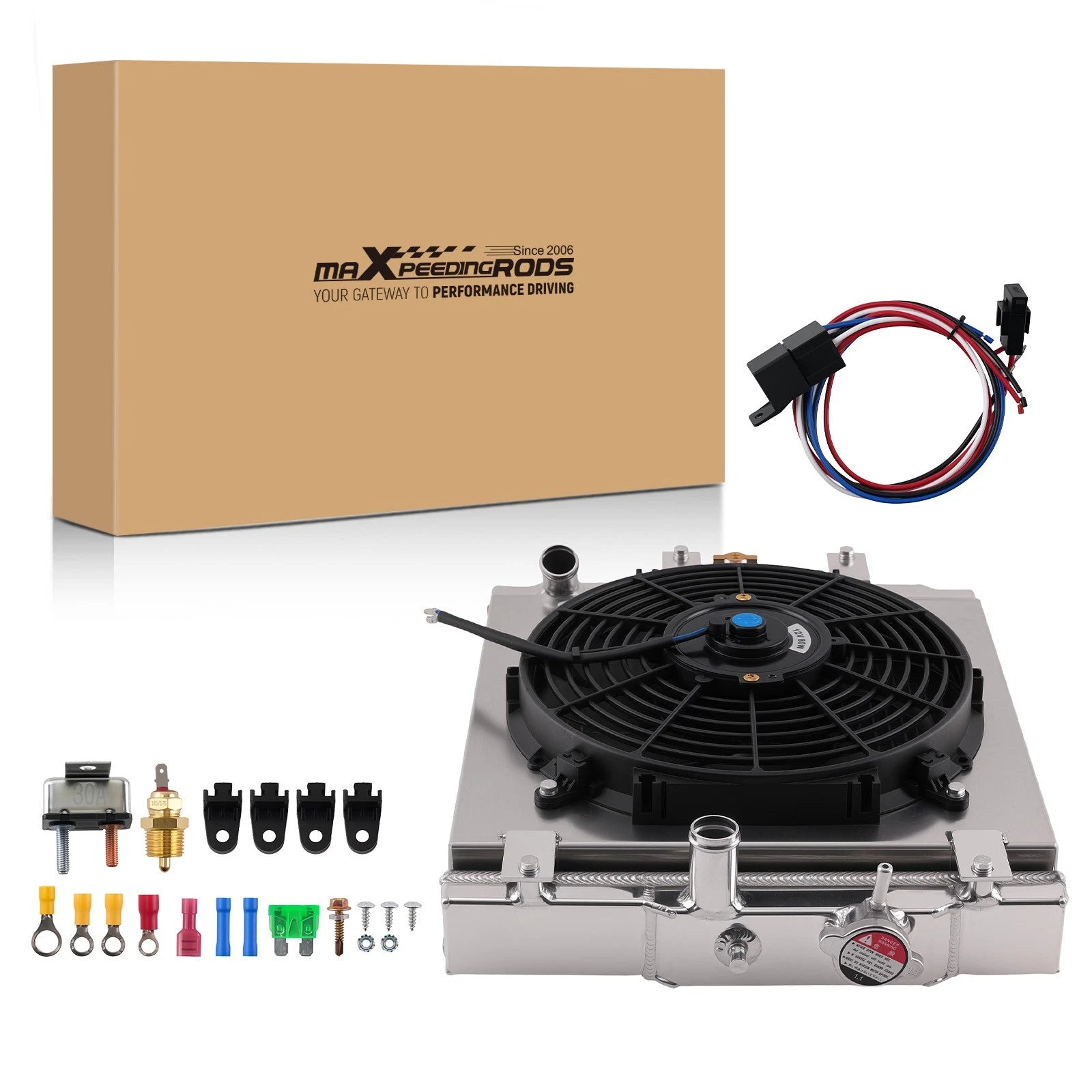 2 Row Aluminum Cooling Radiator Shroud Fan for Honda Del Sol (1993–1997) CC1290