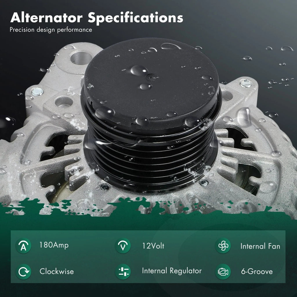 180A Alternator for Jaguar XJ V6 3.0L (2013–2016) 104210-6620 LRA04126