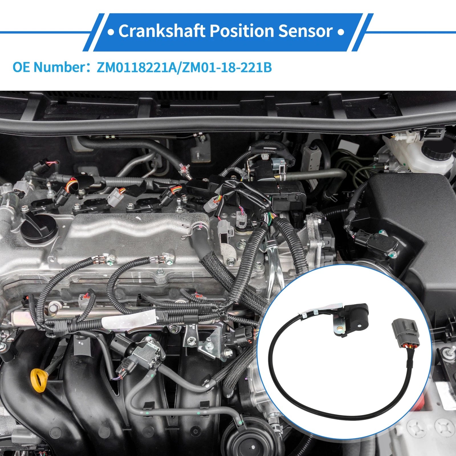 Crankshaft Position Sensor for Mazda 323F Hatchback (2001–2004) No.ZM0118221A